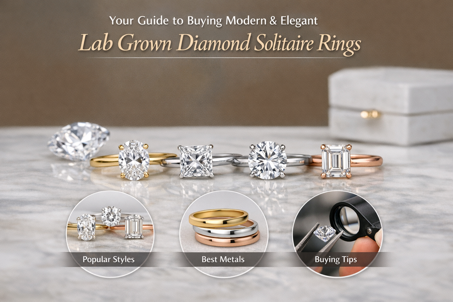 modern lab grown diamond solitaire ring guide